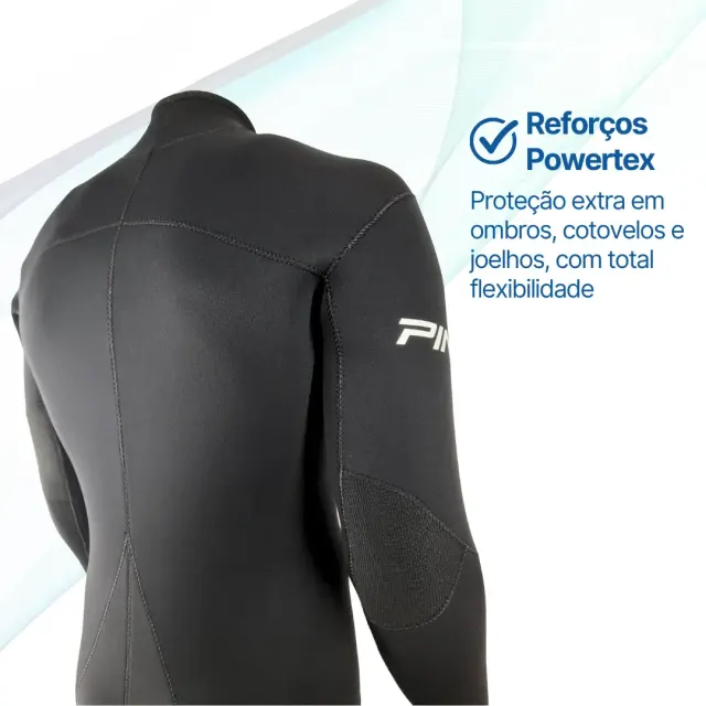 Roupa de Mergulho Comercial Pino Atlas 5mm — Conjunto Jaqueta com Capuz e Jardineira - Imagem 5