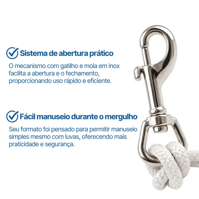 SS-100G, Mosquetão médio Inox 100mm Olhal 3cm - Imagem 3