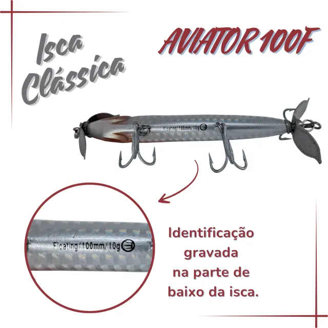 AVIATOR 100F, Isca Artificial floating 17gr - Imagem 4