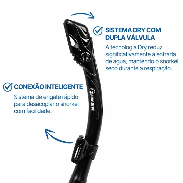 Kit Máscara Fox + Snorkel SK-10 Dry Fun Dive para Mergulho, Snorkeling e Apneia - Imagem 31