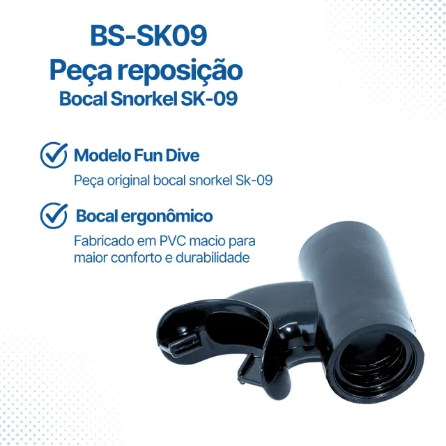 Bocal de Reposição Original Fun Dive BS-SK09 para Snorkel de Mergulho SK-09 - Imagem 2