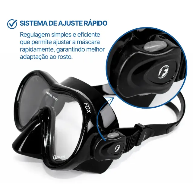 Máscara Fox Fun Dive · Lente Única em Silicone para Mergulho - Imagem 4