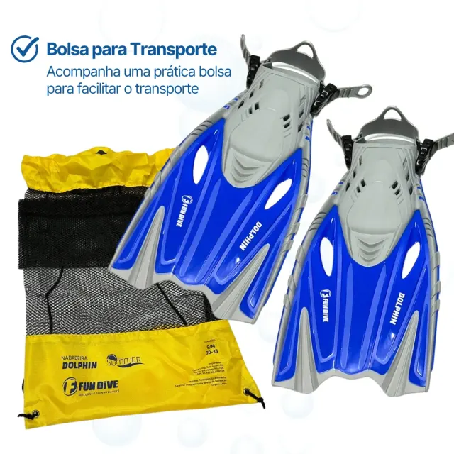 Kit de Mergulho Infantil Fun Dive: Máscara Búzios + Snorkel SK-03 + Nadadeira Dolphin - Imagem 5