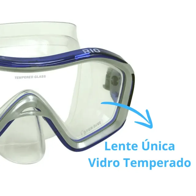 Máscara de Mergulho Fun Dive Rio Lente Única em Vidro Temperado e PVC - Imagem 18