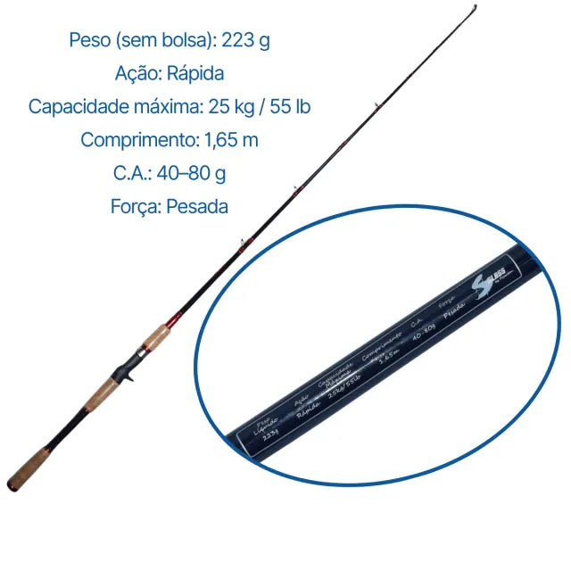 TRIDENTE CAST 1.65, Vara Casting - Acompanha bolsa oxford impermeável - Imagem 14