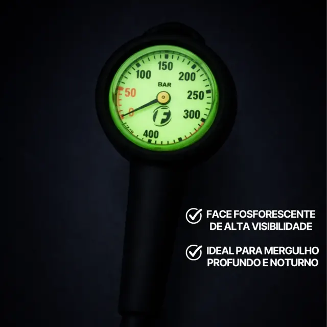 Mini Manômetro Fun Dive com Face Fosforescente e Mangueira de 80cm - Imagem 3
