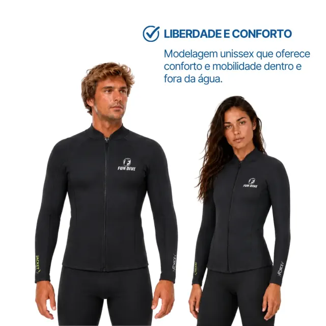 Jaqueta de Neoprene 1.5mm Fun Dive · Manga Longa com Zíper Frontal - Imagem 5