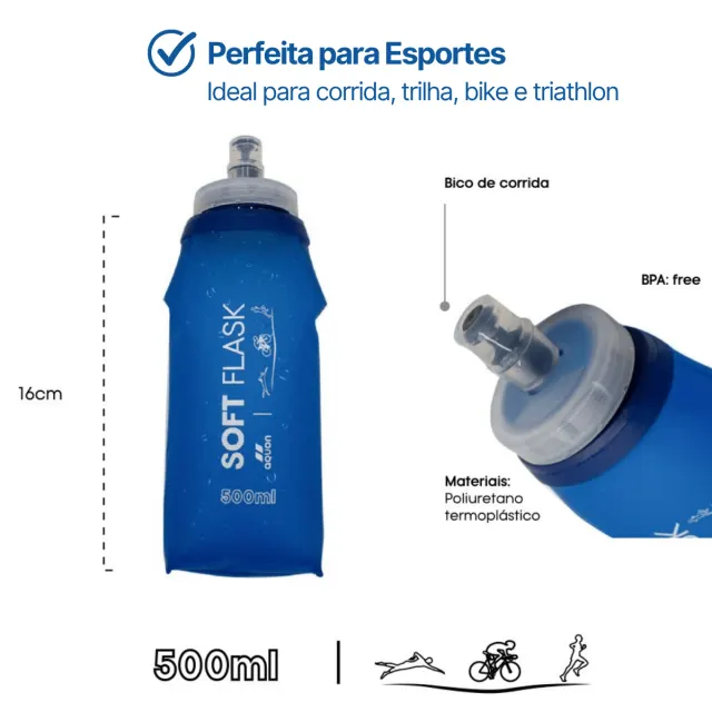 Garrafa de Água Flexível 500ml Soft Flask - Imagem 5
