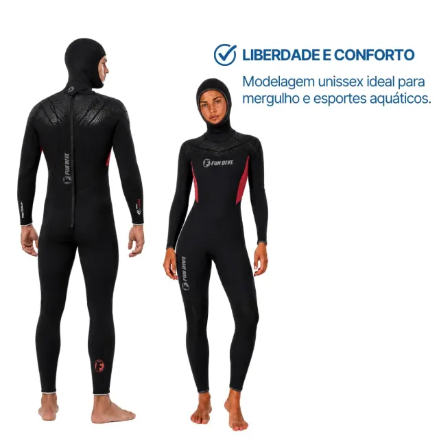 Kit Roupa de Mergulho Fun Dive Neoflex 7mm com Colete e Capuz - Imagem 15
