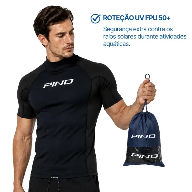 Camiseta Lycra Neoprene 2mm Pino Neo Flow UV50+ Manga Curta Masculina Surf Natação - Imagem 4