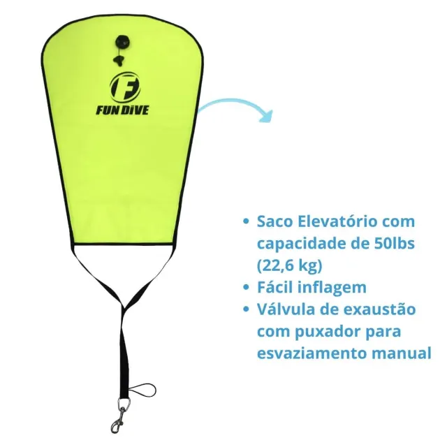Saco Elevatório Fun Dive LIFT-50 com Capacidade de 50 lb para Mergulho - Imagem 3