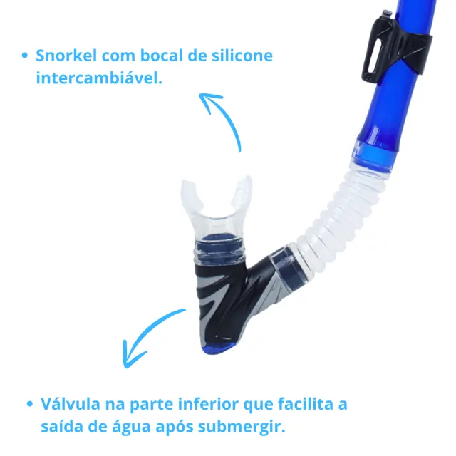 Kit Máscara Fun Dive Onix com Snorkel SK-10 Dry e Dupla Válvula - Imagem 23