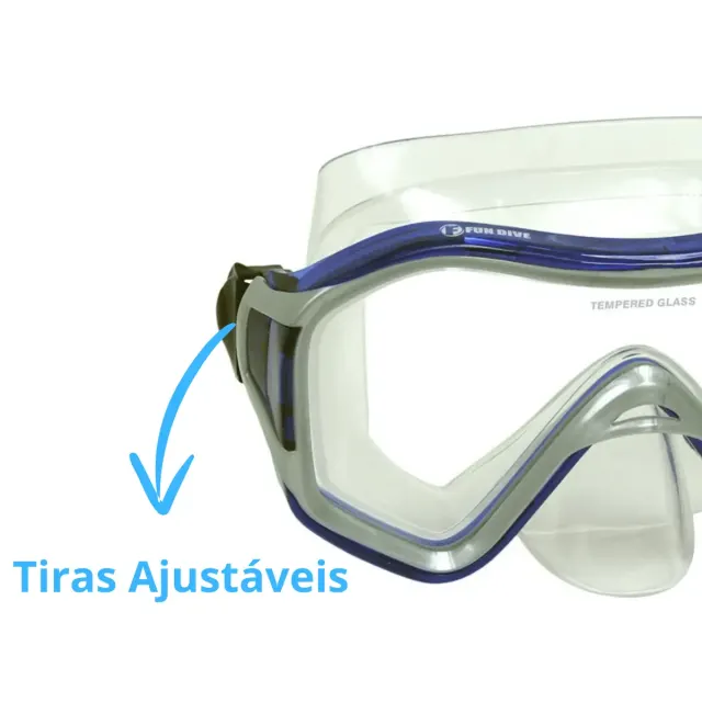 Máscara de Mergulho Fun Dive Rio Lente Única em Vidro Temperado e PVC - Imagem 17
