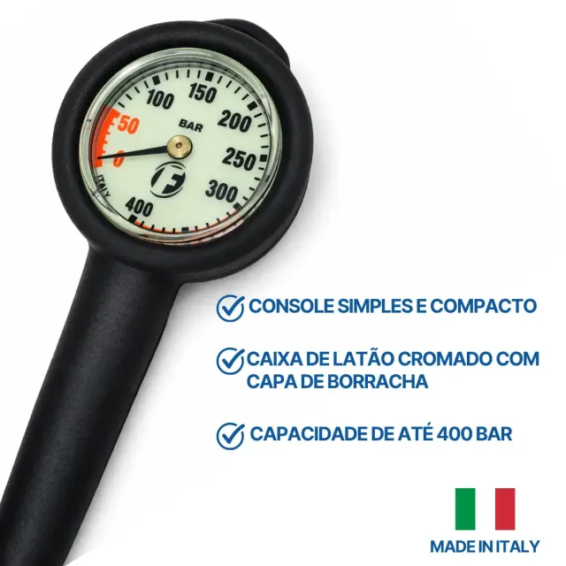 Mini Manômetro Fun Dive com Face Fosforescente e Mangueira de 80cm - Imagem 4