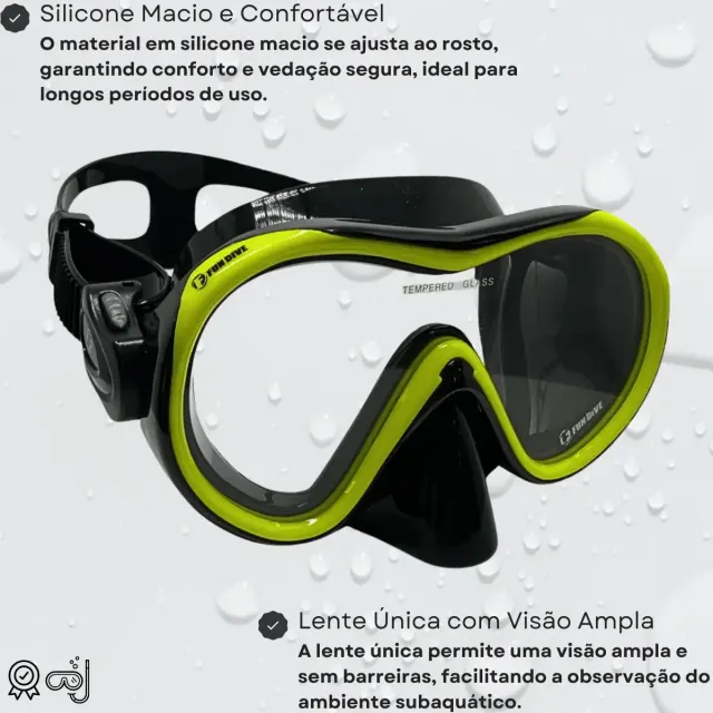 Máscara Fox Fun Dive · Lente Única em Silicone para Mergulho - Imagem 6