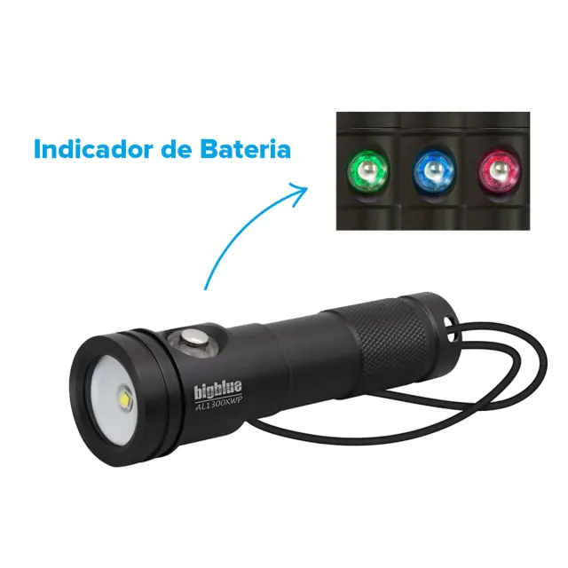 Lanterna de Mergulho Bigblue AL1300XWP 1300 Lúmens · Foco Aberto 120° Recarregável - Imagem 4