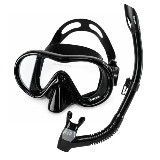 Kit Máscara e Snorkel Fox SK-07 Fun Dive com Vidro Temperado e Dupla Válvula - Imagem 6