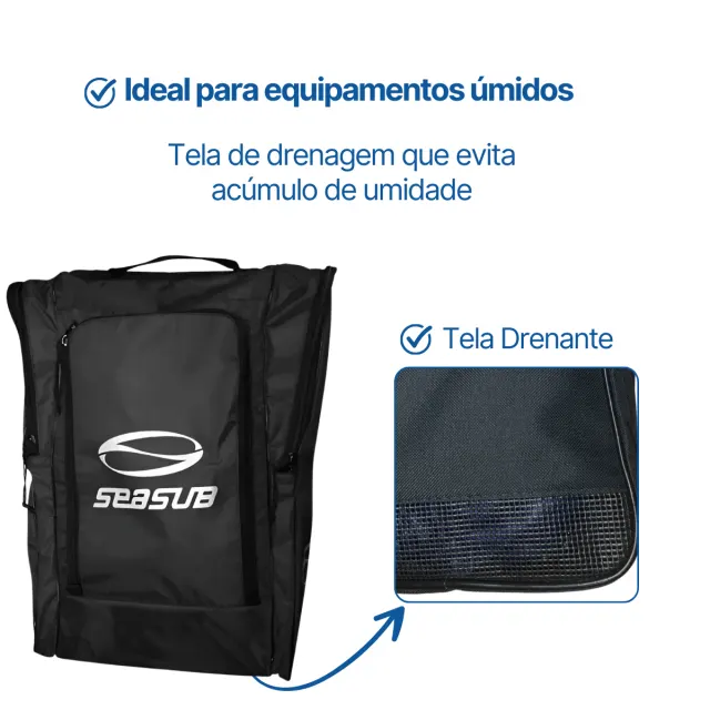 Mochila de Mergulho Seasub Backpack · Drenante em Náilon 420, 68 cm - Imagem 3