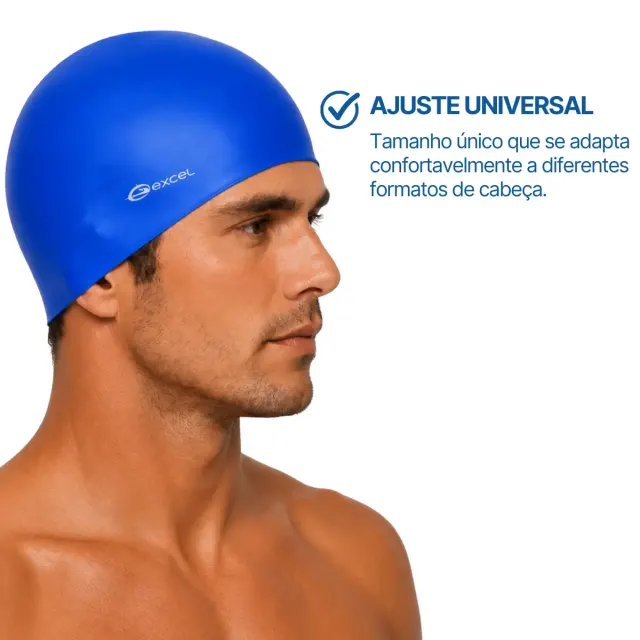 Kit Touca de Natação SC-01 com Protetor de Ouvido e Nariz Excel | Silicone para Piscina - Imagem 13