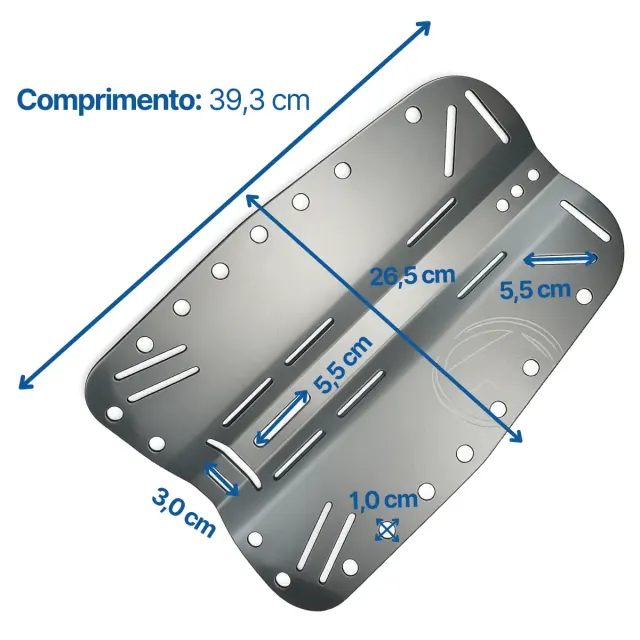 Kit Back Plate Alumínio Fun Dive com Adaptador para Cilindro Simples - Imagem 4