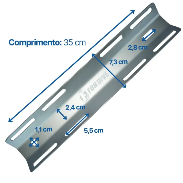 Kit Back Plate Alumínio Fun Dive com Adaptador para Cilindro Simples - Imagem 11