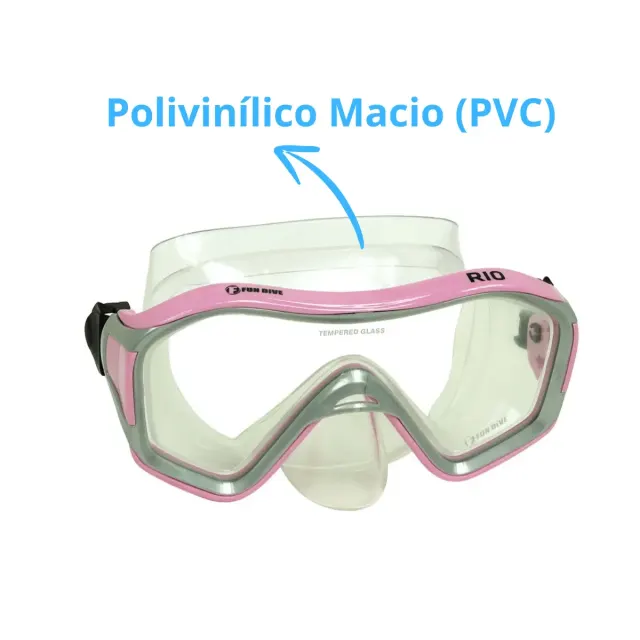 Máscara de Mergulho Fun Dive Rio Lente Única em Vidro Temperado e PVC - Imagem 24