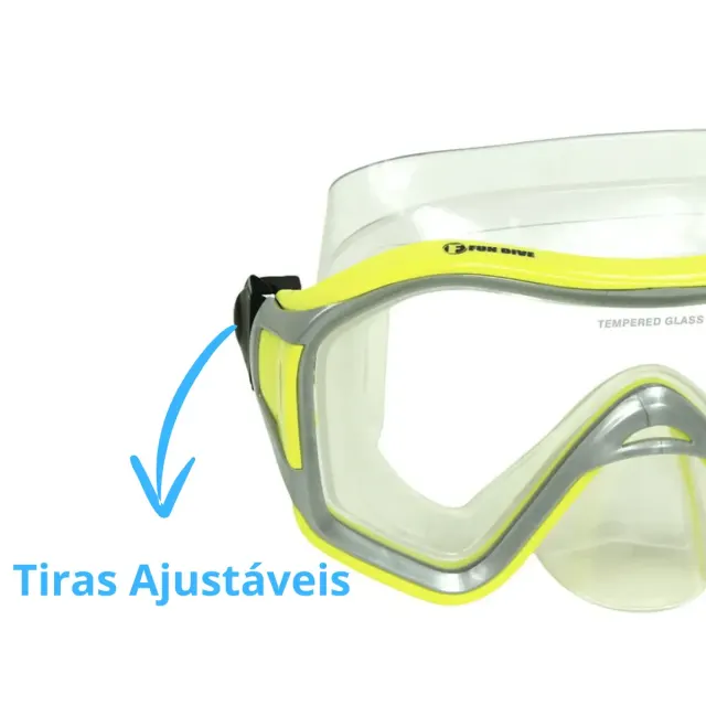 Máscara de Mergulho Fun Dive Rio Lente Única em Vidro Temperado e PVC - Imagem 13