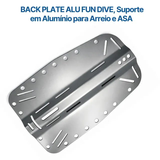 Backplate de Alumínio 6061 Fun Dive para Arreio e Asa — Mergulho Técnico - Imagem 2