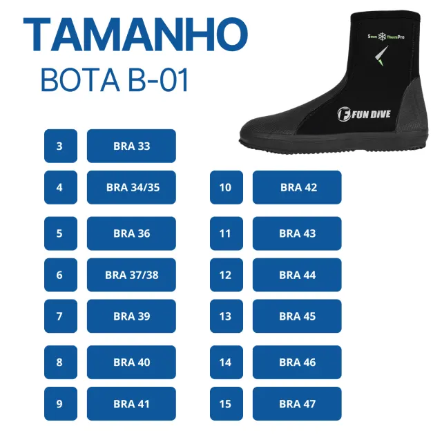 Bota de Neoprene 5mm para Mergulho Fun Dive B-01 Solado Antiderrapante - Imagem 5