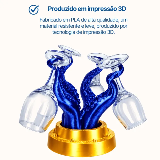 PORTA-TAÇAS 3D, Tentáculo kraken - Imagem 4