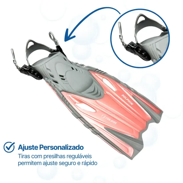 Nadadeira Pé de Pato Infantil Fun Dive Dolphin, Pé Aberto do 30 ao 34 - Imagem 13