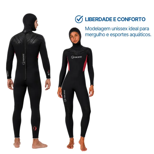 Kit Roupa de Mergulho Fun Dive Neoflex 7mm com Colete e Capuz - Imagem 13