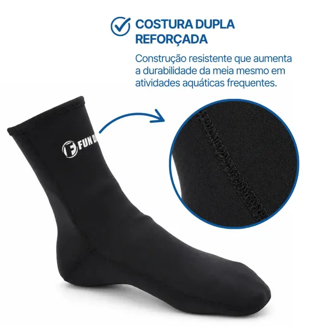 Meia de Neoprene 3mm Fun Dive S-01 para Mergulho - Imagem 3