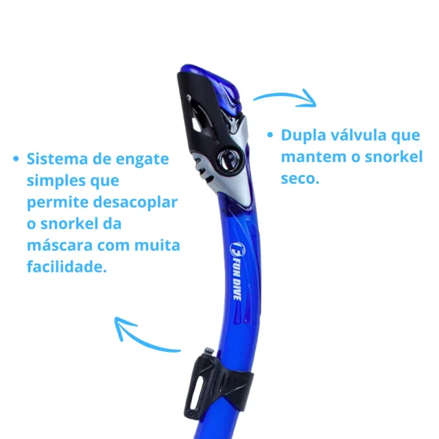 Kit Máscara Fox + Snorkel SK-10 Dry Fun Dive para Mergulho, Snorkeling e Apneia - Imagem 14