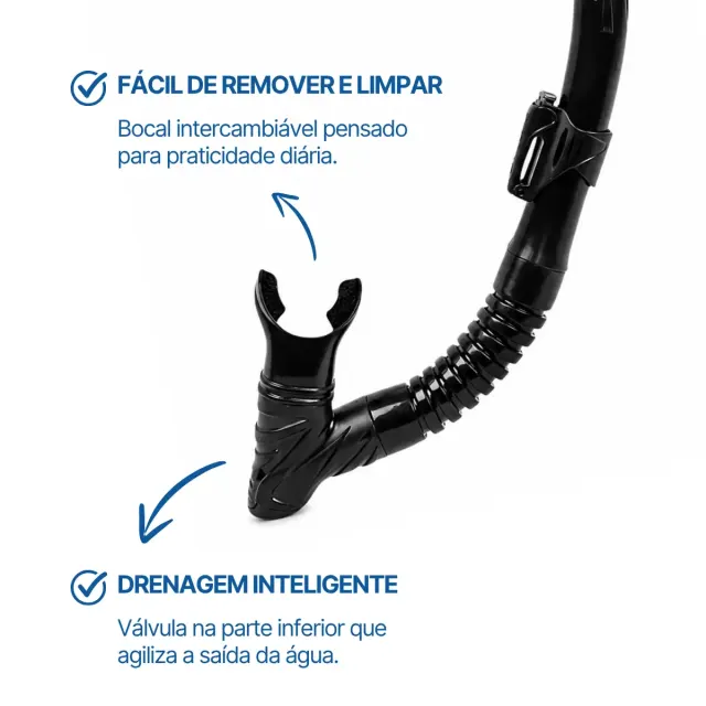 Kit Máscara Fox + Snorkel SK-10 Dry Fun Dive para Mergulho, Snorkeling e Apneia - Imagem 30
