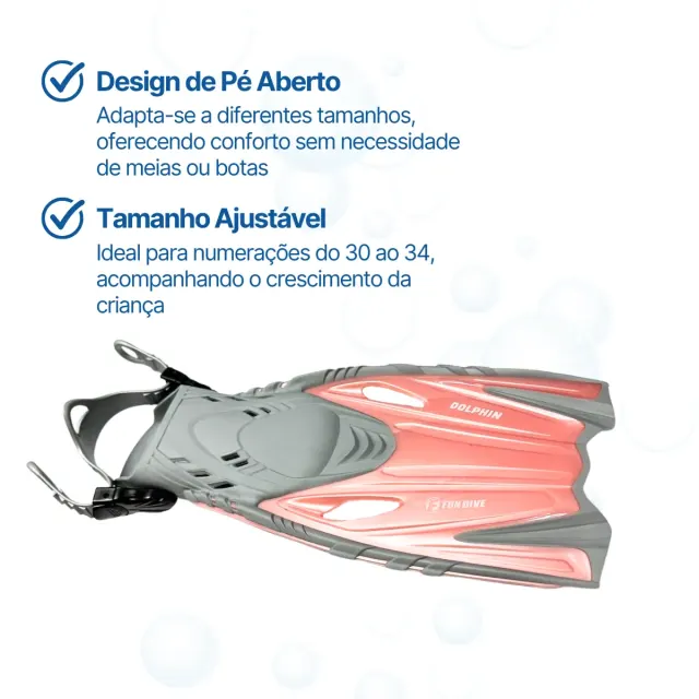 Kit de Mergulho Infantil Fun Dive: Máscara Búzios + Snorkel SK-03 + Nadadeira Dolphin - Imagem 28