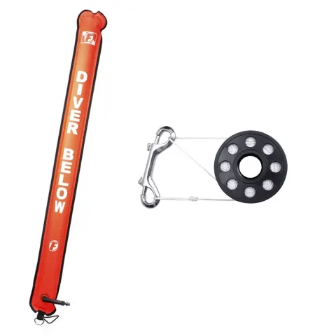 SPOOL-45 + TB-112, Carretilha 45m e Bóia Marcação 112 cm Laranja