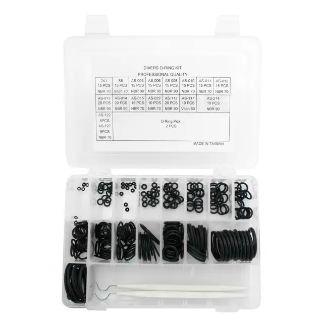 Kit Manutenção Mergulho Fun Dive · Caixa O-Ring 17 Tamanhos, 235 Peças e Graxa Siliconada 100g - Imagem 4