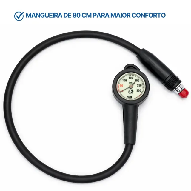 Mini Manômetro Fun Dive com Face Fosforescente e Mangueira de 80cm - Imagem 2