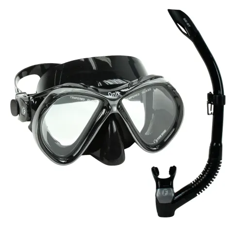 Kit Máscara Fun Dive Onix com Snorkel SK-07, Válvula e Quebra-Onda