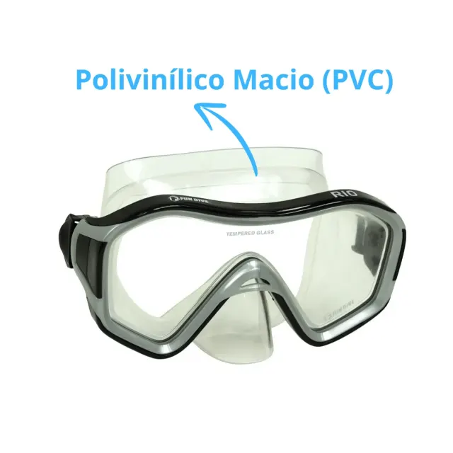 Máscara de Mergulho Fun Dive Rio Lente Única em Vidro Temperado e PVC - Imagem 20