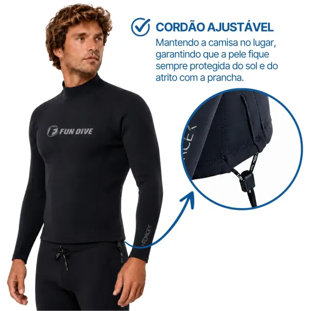 Camiseta de Neoprene 1,5mm Manga Longa Térmica Fun Dive COL-05 - Imagem 5