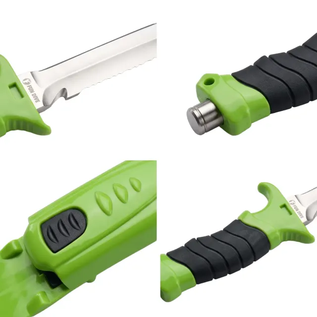 Faca de Mergulho Fun Dive K-05 Inox 14cm com Martelo, Corta Cabo e Bainha - Imagem 3