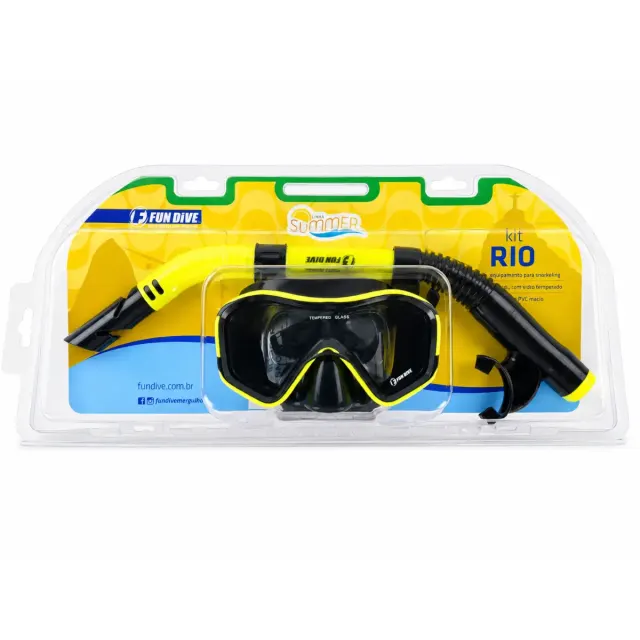 Kit Mergulho Fun Dive Máscara Rio + Snorkel SK-09 para Snorkeling, Apneia e Pesca Submarina - Imagem 50