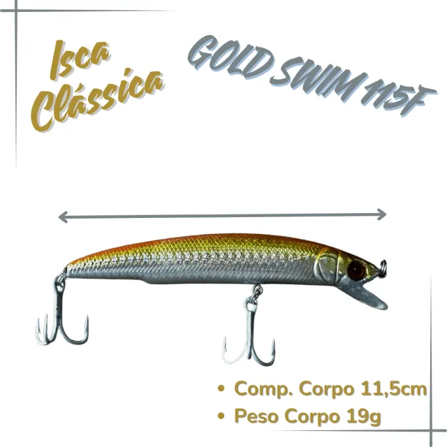 GOLD SWIM 115F, Isca Artificial Floating 19g - Imagem 2