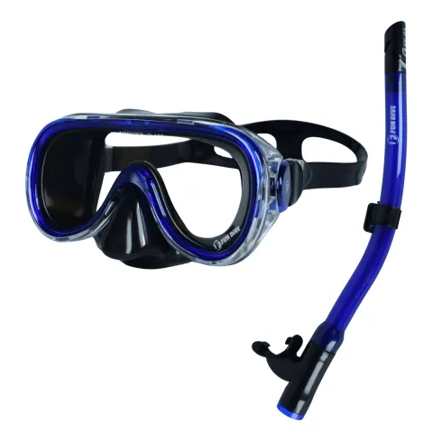 Kit de Mergulho Infantil Fun Dive Búzios com Máscara de Vidro Temperado e Snorkel Semi Seco