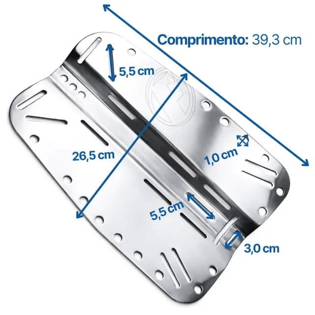 Kit Backplate Fun Dive em Aço Inox 304 com Adaptador ASA - Imagem 3