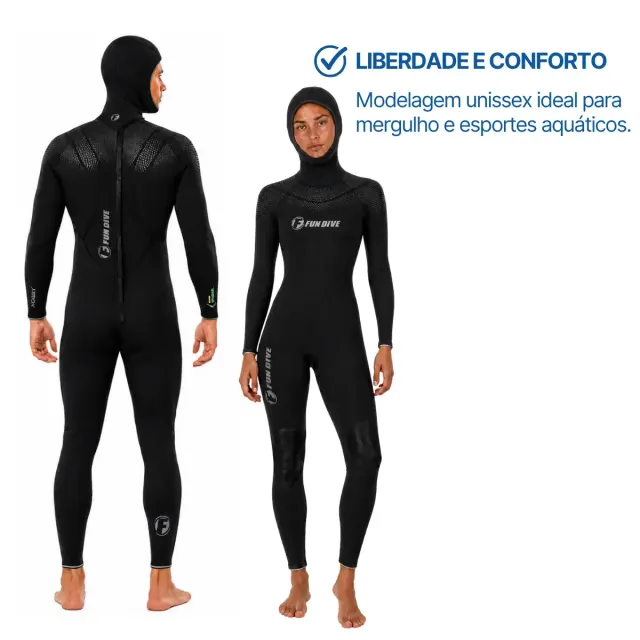 Kit Roupa de Mergulho Fun Dive Neoflex 7mm com Colete e Capuz - Imagem 6