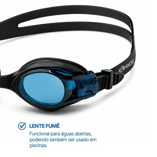 Óculos de Natação Adulto Excel Comet com Vedação em Silicone e Lentes em Policarbonato - Imagem 11