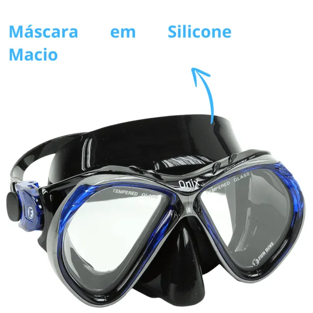 Kit Máscara Fun Dive Onix com Snorkel SK-10 Dry e Dupla Válvula - Imagem 11